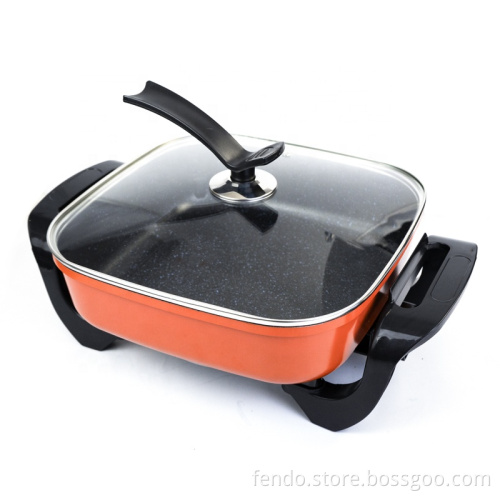 1600W Nonstick 6L Multi-Purpose Electric Frying Pan with Glass Lid